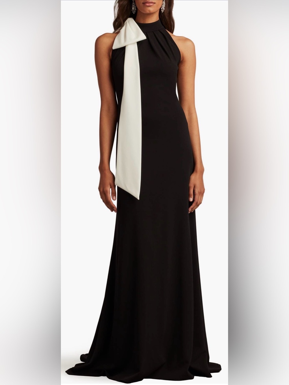 Tadashi Shoji Bow Detail Sleeveless Gown Size Medium